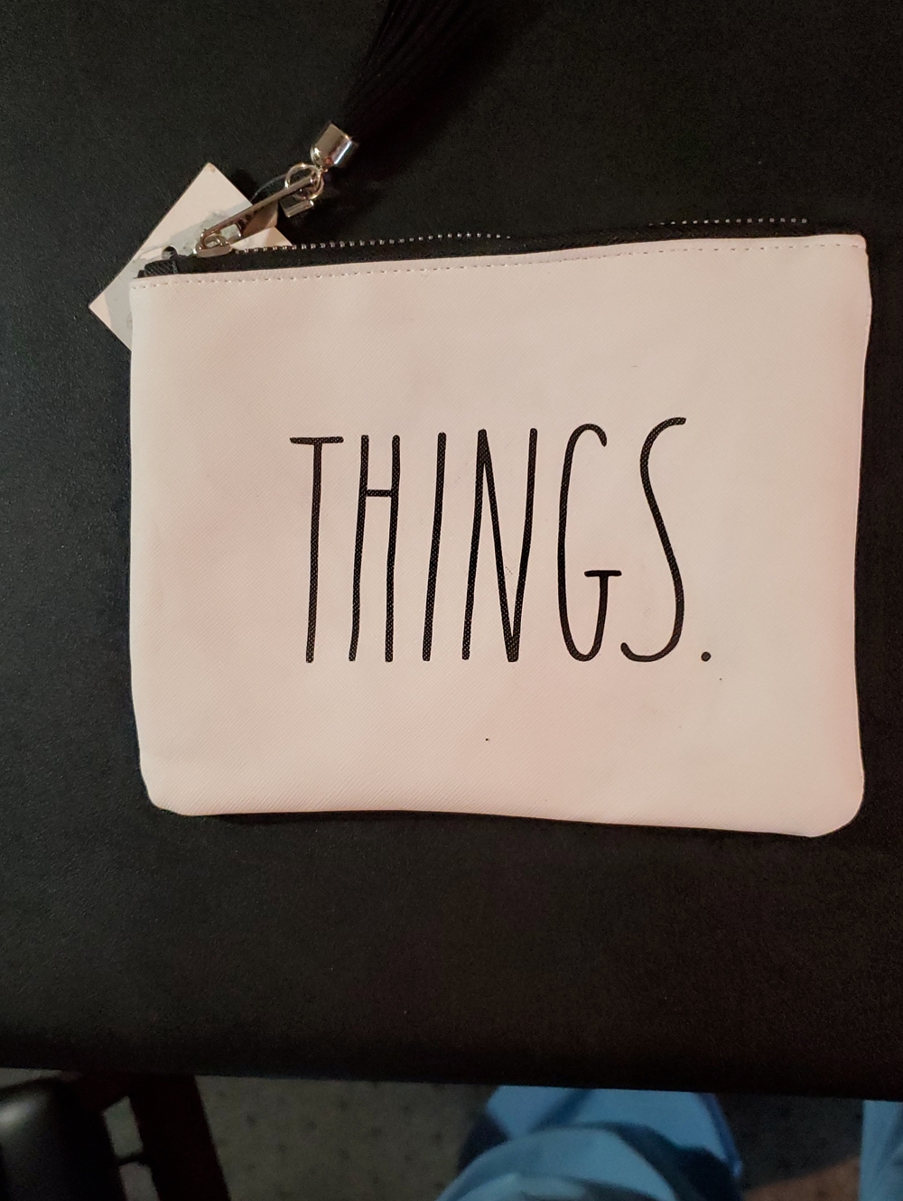 Rae Dunn White Pouch with Black 'THINGS.' Lettering - Picture 2 of 2